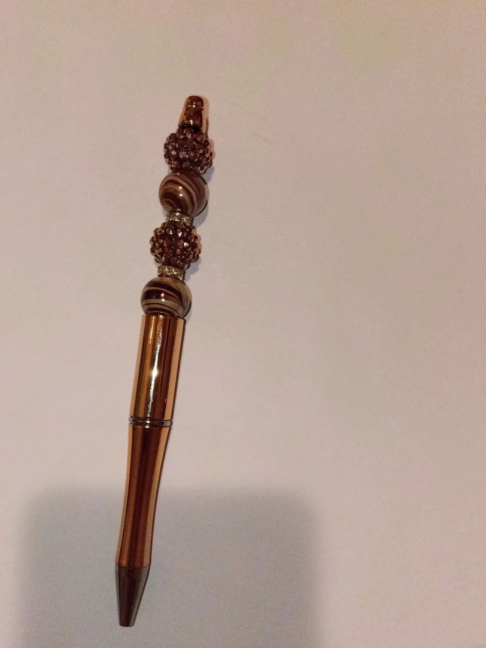 Gold-Tone Beaded Charm Retractable Pen